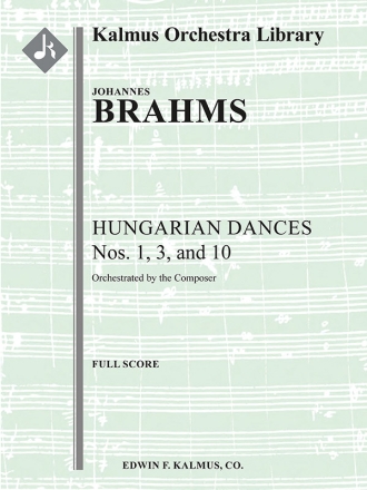 Hungarian Dances Nos. 1, 3 and 10 (sc) Scores