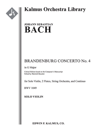 Brandenburg Concerto No 4 in G (violin) Full Orchestra