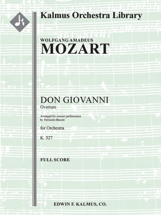 Don Giovanni, K. 527: Overture (f/o sc) Scores