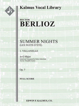 Summer Nights, Op. 7  1 (in G) (score)  score