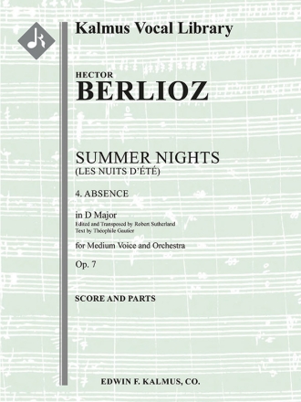 Summer Nights, Op. 7 4 (in D) (set) Full Orchestra