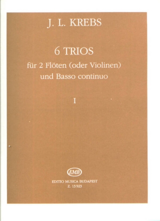 6 Trios Fur 2 Floten Und Basso Continuo 1 Flute Duet and Piano Buch