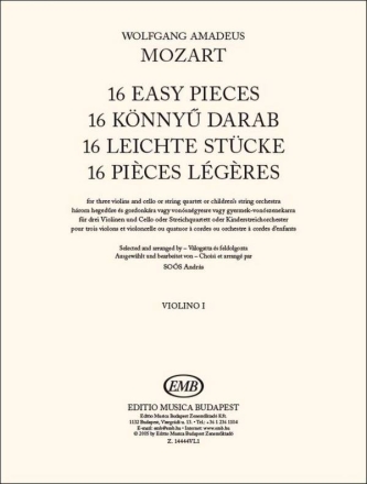 16 Easy Pieces- Violin 1 Streichensemble Einzelstimme