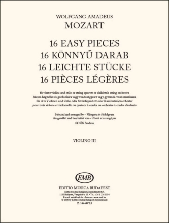 16 Easy Pieces - Violin 3 Streichensemble Einzelstimme