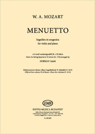 Menuetto Violine und Klavier Buch