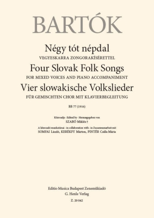 Four Slovak Folk Songs SATB and Piano Chorpartitur