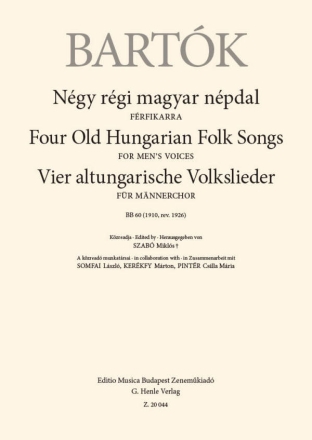 Four Old Hungarian Folk Songs TTBB Chorpartitur