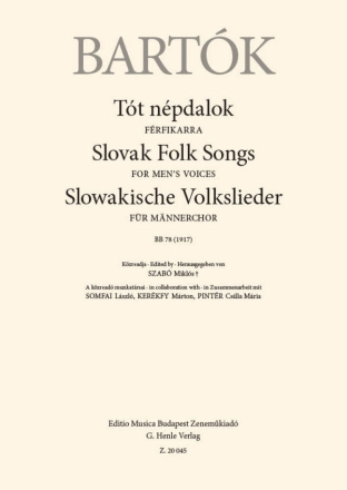 Slovak Folk Songs TTBB Chorpartitur