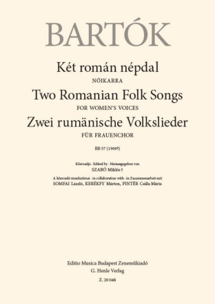 Two Romanian Folk Songs SSAA Chorpartitur