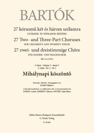 Mihlynapi ksznt? Upper Voices Chorpartitur