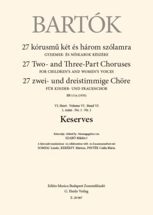 Keserves Upper Voices Chorpartitur