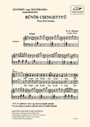 B?vs csengetty? Upper Voices or Mixed Voices and Accompaniment Partitur