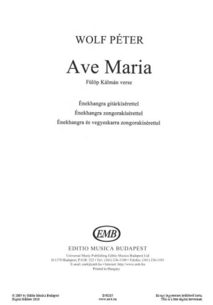 Ave Maria Vocal and Guitar Buch