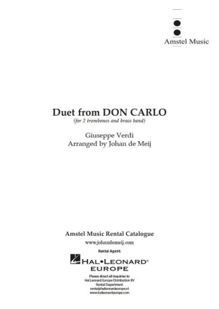 Duet from 'Don Carlo' Brass Band and Trombone Solo Partitur