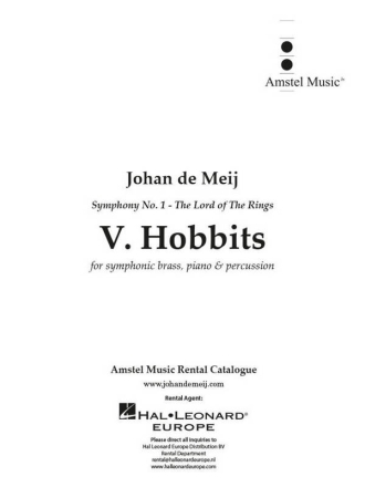 Hobbits (part V from The Lord of the Rings) Brass Ensemble, Piano and Percussion Partitur