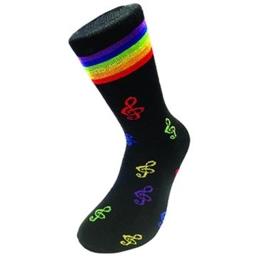 Socks 'Treble Clefs' multi-coloured One Size 6-11 1 pair