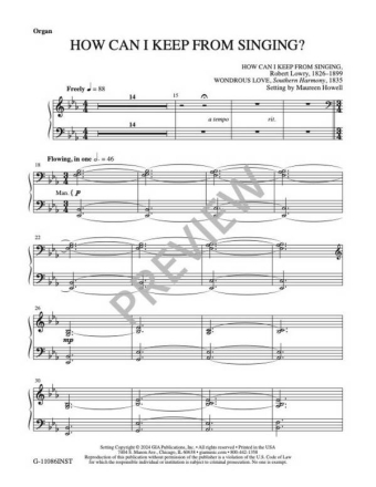 How Can I Keep from Singing? SATB and Piano, Opt. Organ Part