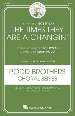 The Times They Are A-Changin' TTBB Choral Score