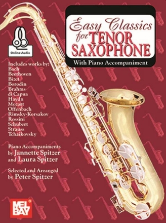 Easy Classics for Tenor Saxophone Tenor Saxophone and Piano Book & Audio-Online