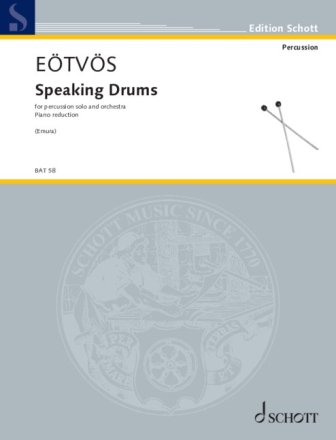 Speaking Drums for percussion solo and orchestra piano reduction with solo part (ung)