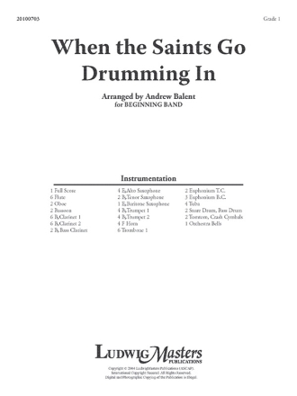 When the Saints Go Drumming In (c/b sc) Symphonic wind band