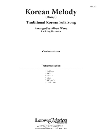 Korean Melody: Doraji (s/o sc) String Orchestra