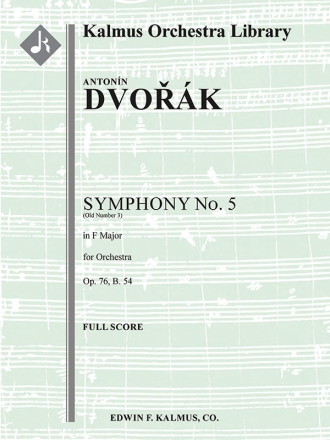 Symphony 5 in F Op 76/B 54 (f/o score) Scores