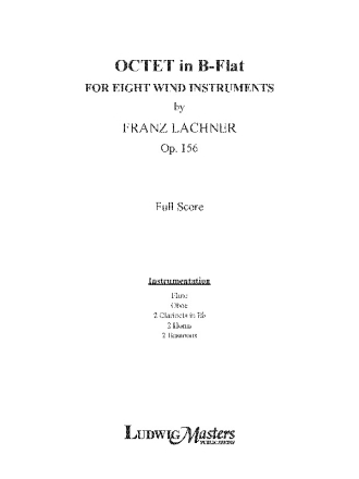 Octet in B-flat, Op. 156 (wind 8tet) Wind ensemble