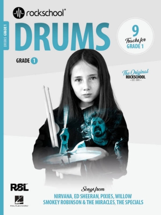 Rockschool Drums Grade 1 (2024) Drums Book & Audio-Online