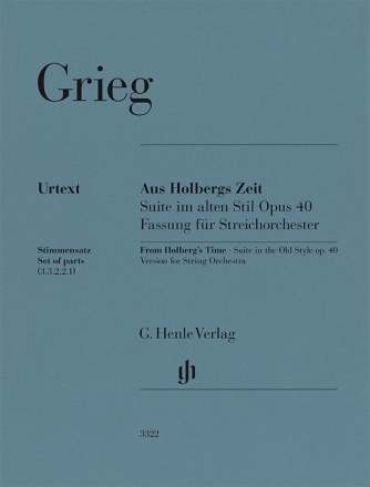 Aus Holbergs Zeit op. 40, Suite im alten Stil Streichinstrumente (Verschiedene) Stimmensatz