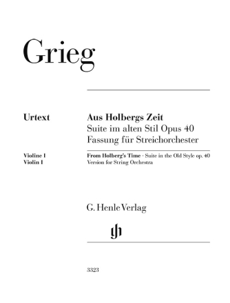 Aus Holbergs Zeit op. 40, Suite im alten Stil Violine 1 Stimme(n)