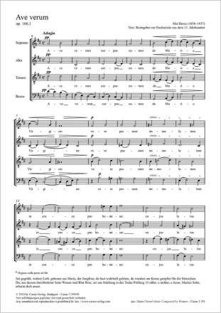 Ave verum Coro SATB, [Org] Partitur