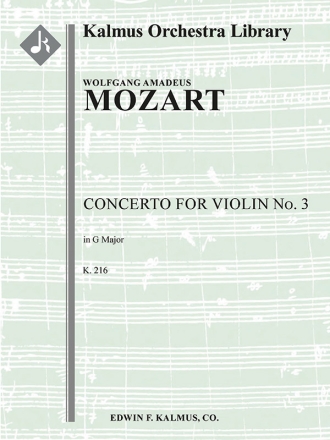 Concerto for Violin No. 3 in G (f/o) Full Orchestra