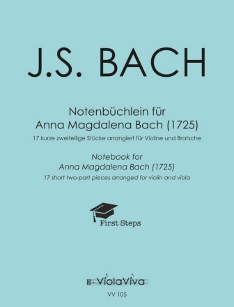 Notenbchlein fr Anna Magdalena Bach, fr Violine und Bratsche Violin, Viola Spielpartituren - andere Stimme jeweils in Kleindruck