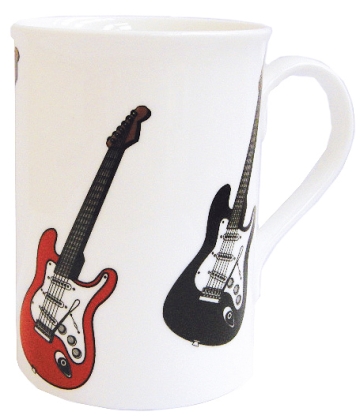 Tasse 'Electric Guitars' red/black Bone China Mug