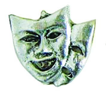 Pewter Pin Badge Theatrical Masks