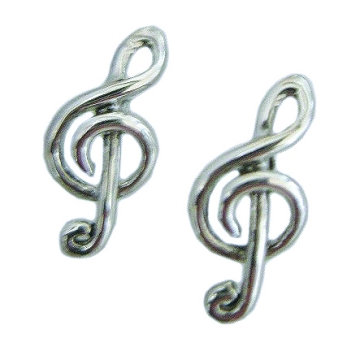 Sterling Silver Treble Clef Earrings