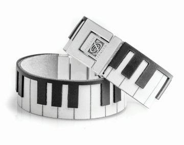 Keyboard Large Leather Bracelet.