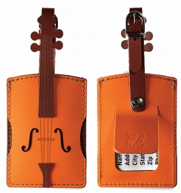 Violin Leather Luggage Tag