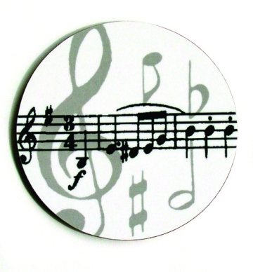 Grey Music Notes Mugmats