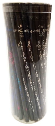 Treble Clefs Matt Black Pencils with Eraser