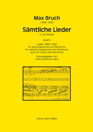 Smtliche Lieder, Band 4 -Lieder (1889-1920)- (Praktische Ausgabe in vier Bnden) Singstimme und Klavier Partitur