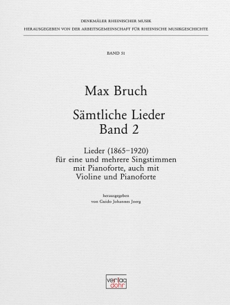 Smtliche Lieder Band 2 fr eine und mehrere Singstimmen und Pianoforte Partitur (gebunden)