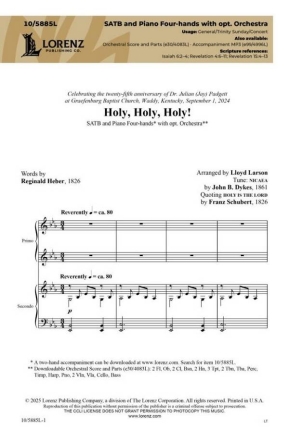 Holy, Holy, Holy! Gemischter Chor mit Ensemble Chorpartitur