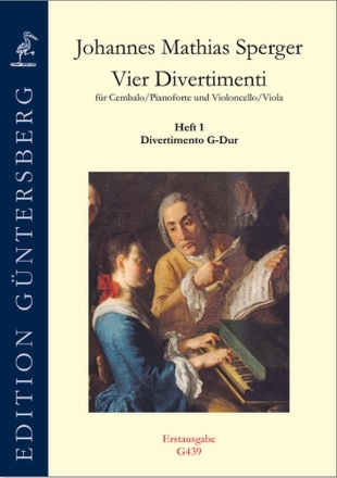 4 Divertimenti Band 1 (Divertimento G-Dur) fr Cembalo/Pianoforte und Violoncello/Viola Partitur und Stimmen