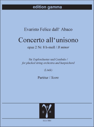 Concerto all'unisono h-moll op. 2 Nr. 8  fr Zupforchester und Cembalo Partitur