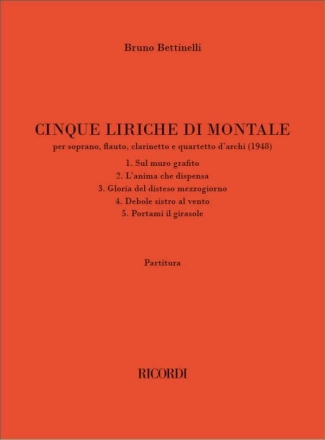 Cinque liriche di Montale Kammerensemble Partitur