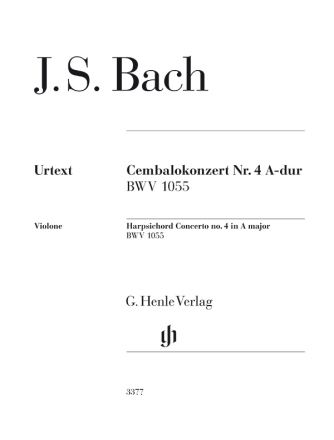 Cembalokonzert Nr. 4 A-dur BWV 1055 Klavier und Orchester Violone