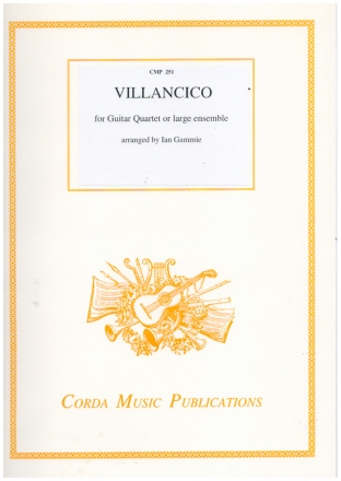 Villancico for guitar quartet or large ensemble score and parts