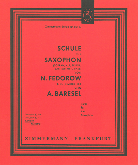 Schule Für Saxophon (Sopran, Alt, Tenor, Bariton Und Bass) Komplett Von ...